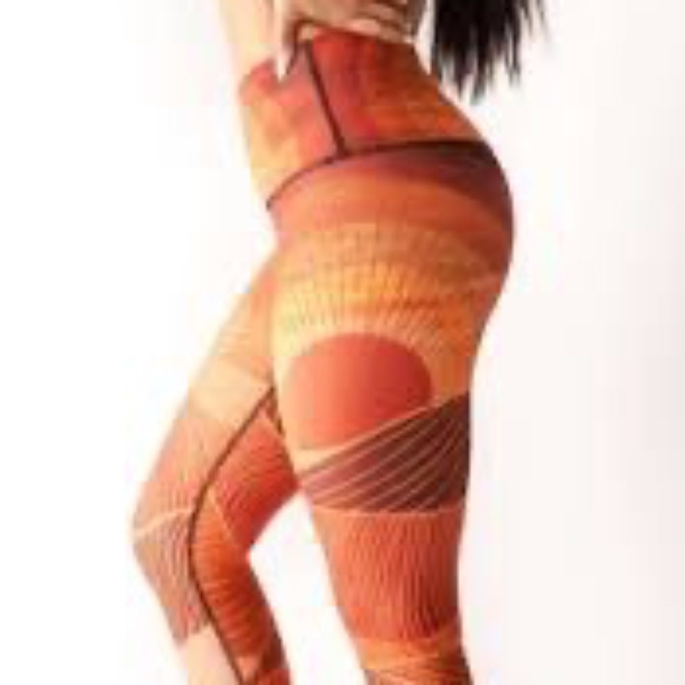 Yoga Democracy Light of the Day Sustainable Recycled Cropped Leggins Sz XL